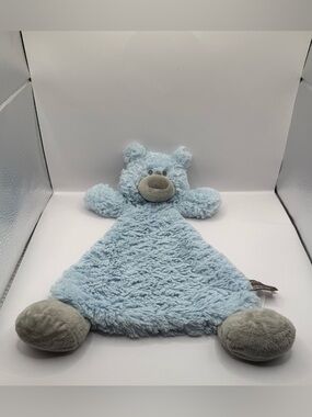 Demdaco Light Blue Bear Rattle Lovey Security Baby Blanket